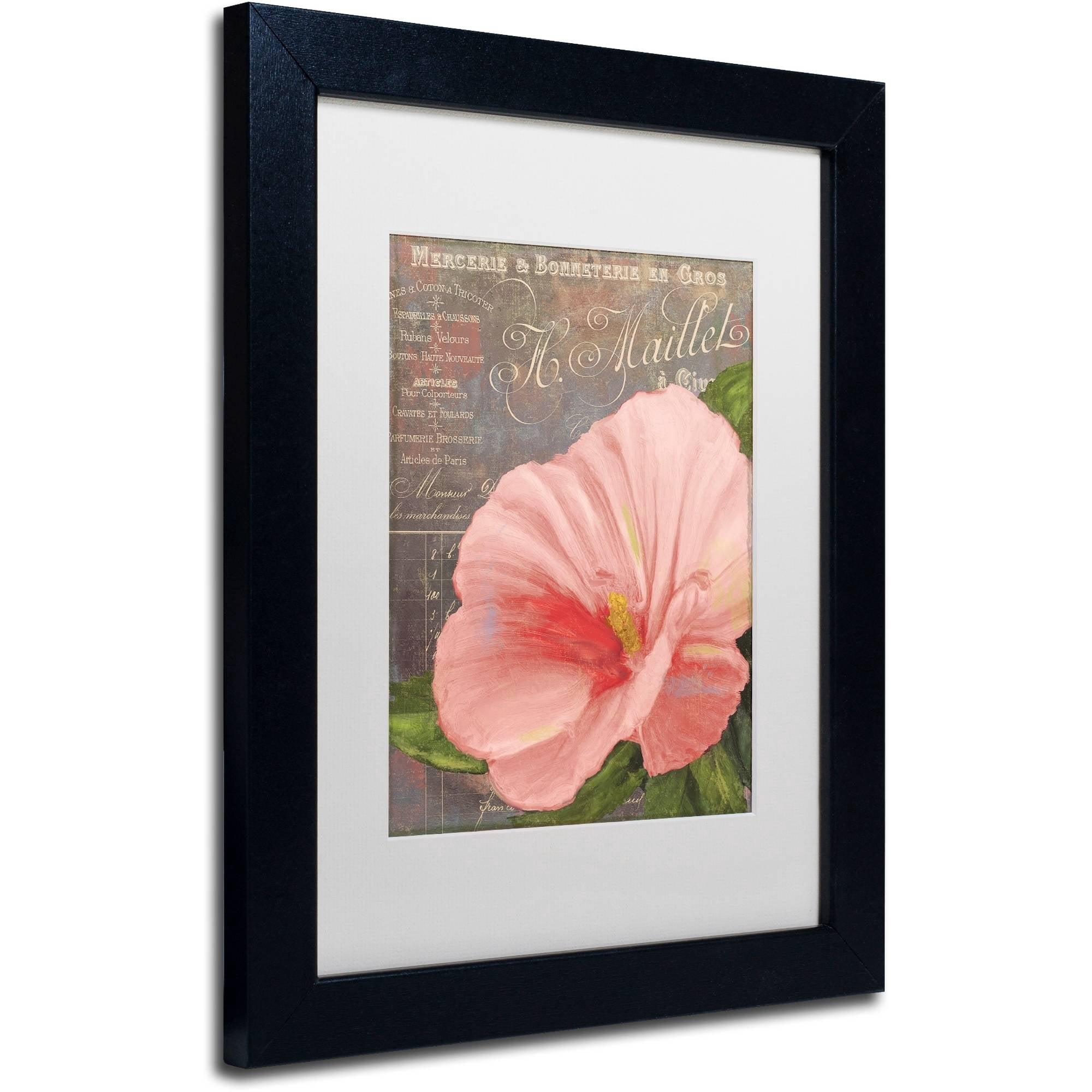 Trademark Fine Art "Peach Hibiscus" Canvas Art by Color Bakery White Matte, Black Frame
