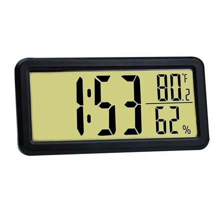 FOMIYES LED Clock Alarm Function Black 1Set 6.1X3.0In