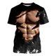 thumbnail image 4 of Camisetas de Manga Larga de los Hombres Casual Muscle Print Graphic Tee, Camiseta de Cuello de Tripulación de Manga Corta para las Vacaciones Diarias, 4 of 9