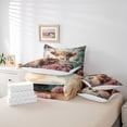 thumbnail image 6 of jejeloiu Highland Cattle Pink Flower 7 Pieces Bedding Comforter Set For Kids,Colorful Butterfly Farm Animal Print Full Bedding Set For Girls,Reversible, 6 of 7