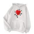 thumbnail image 4 of HAPIMO Savings Sweatshirt for Women Pocket Drawstring Pullover Tops Gothic Dark Print Long Sleeve Womens Hoodie Sweatshirt Teen Girls Clothes White XXL, 4 of 4