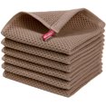 thumbnail image 1 of 100% Cotton Waffle Weave Kitchen Dish Cloths, Ultra Soft Absorbent Quick Drying Dish Towels, 12x12 Inches, 6-Pack, Brown, 1 of 7