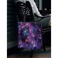 thumbnail image 4 of WIRESTER Reusable Canvas Tote Bag for Women Girls, Big Tote Bag With Inner Pocket, Beach Bag, Grocery Shopping Bag, Travel Bag - Purple Nebula Galaxy, 4 of 7