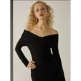 thumbnail image 4 of Off Shoulder Draped Bodycon Maxi Dress, 4 of 5