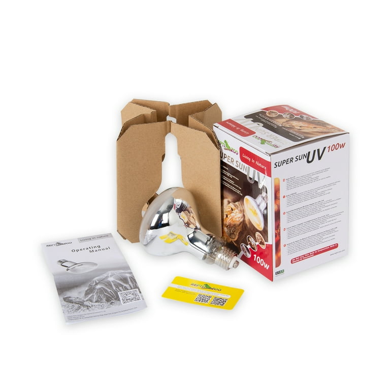 REPTIZOO Reptile UVA UVB 100W Sun Lamp Basking Light Spot