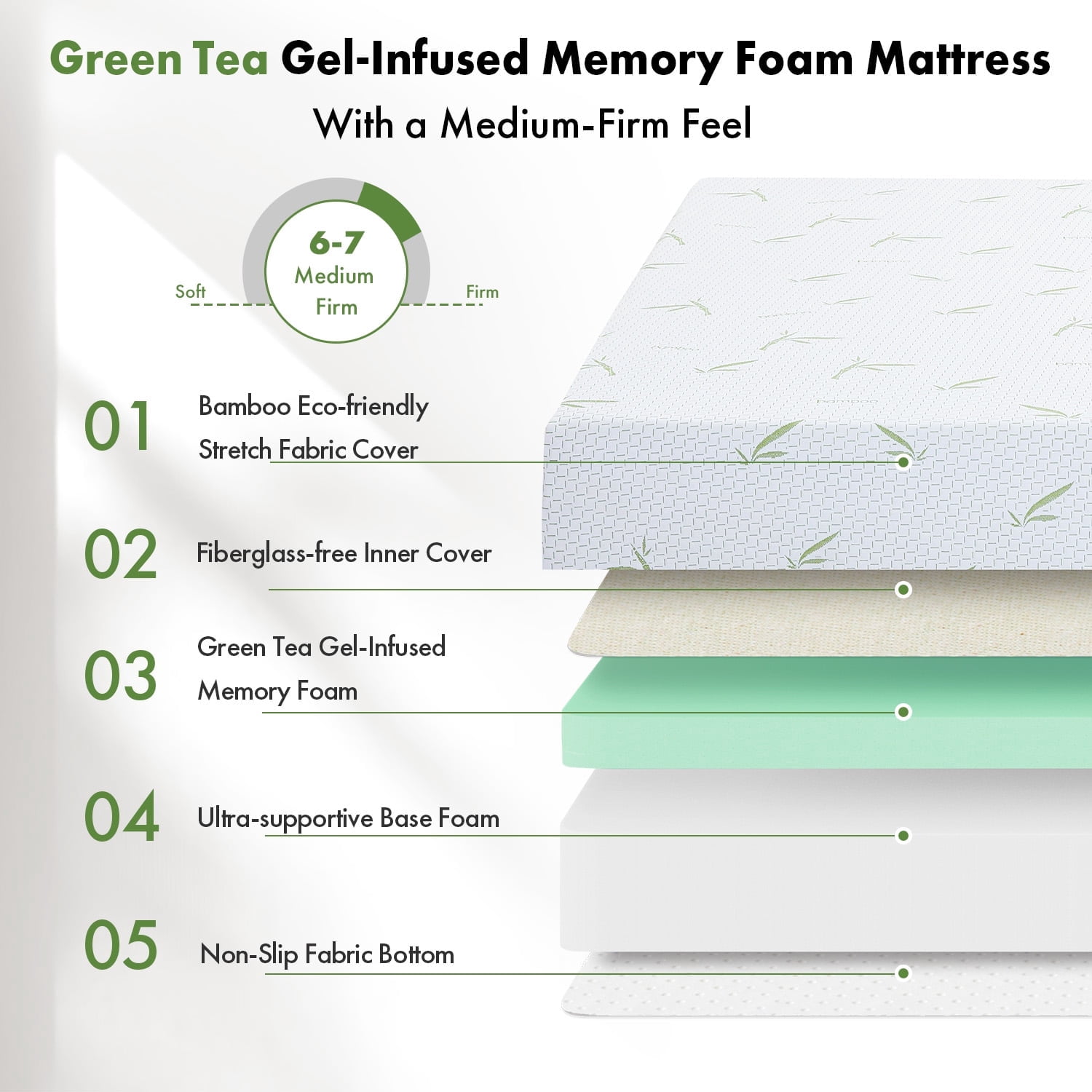 6" Twin Mattress Bed in a Box,Cooling Memory Foam Mattress for Pressure Relief