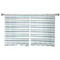 thumbnail image 2 of Geometric Stripes, Semi Sheer Curtains 54 Inch Length 2 Panels Set, Modern Abstract Ombre Blue Art Sheer Kitchen Curtain Privacy Voile Window Curtain for Living Room Bedroom Rod Pocket Drapes, 2 of 7