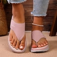thumbnail image 5 of Women's Thong Beach Flip Flops, Thick Sole Casual Summer Sandals,Pink,US:8, 5 of 5
