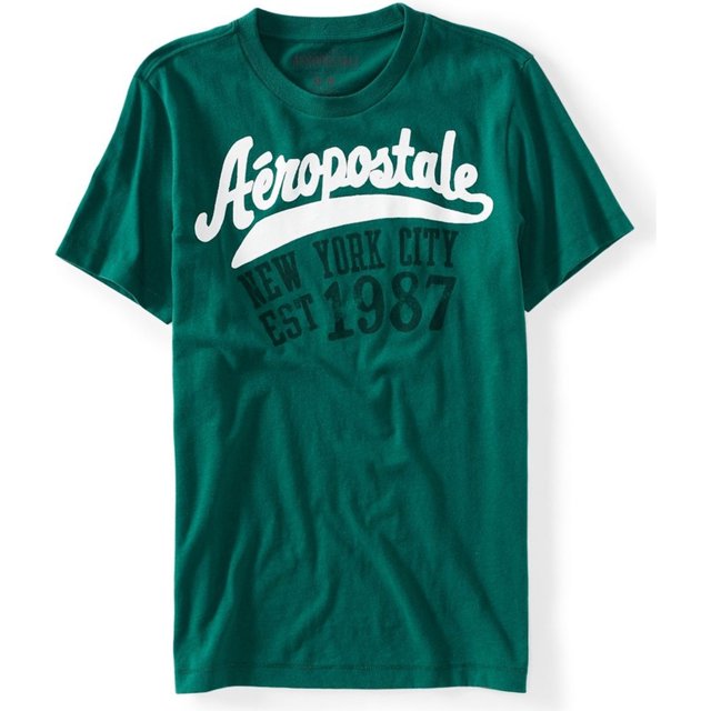 Aeropostale Hombres Nyc Aero Graphic Camiseta, Verde, X-Large