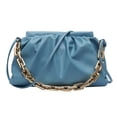 thumbnail image 2 of Bolsa Bolso de hombro plisado para mujer Totes de cadena Bolso de mensajero en la nube de PU (Azul) Ehuebsd Nuevos Originales, 2 of 8