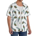 thumbnail image 2 of Uemuo Colorful Grass Pattern Cotton Linen Short Sleeve Shirts,Casual Lightweight Button Down Shirts,Vacation Beach Summer Tops-3X-Large, 2 of 7