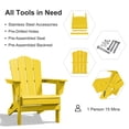 thumbnail image 2 of JUSTLET Adirondack Chair, 4PC Plastic Folding Outdoor Patio Chairs, Outside HDPE Chairs for Lawn, Yard, Yellow, 2 of 9