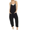 thumbnail image 1 of zuwimk One Piece Jumpsuits For Women,Womens Jumpsuit Spaghetti Strap Wide Leg Split Jumpsuits Long Overalls Summer Beach Loose Fit Rompers Black,M, 1 of 4