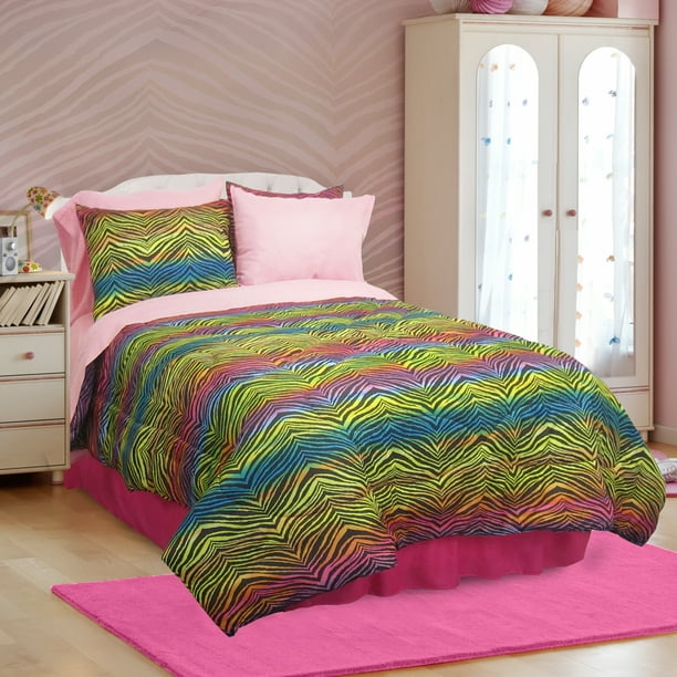 Veratex Rainbow Zebra 3 4 Piece Comforter Set