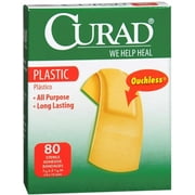 Curad Plastic Bandage 4 Side Seal Long-Lasting Protection, 80ct, 6-Pack