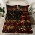 thumbnail image 1 of Erosebridal Branches Fitted Sheet Set Full, Rustic Tree Bedding Full Size, Retro US Flag Decor（No Top Sheet）, 1 of 5