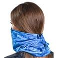 thumbnail image 3 of Aqua Design Face Mask Neck Gaiter Women: Adjustable Drawstring: Microfleece UPF 50+ UV Sun Protection All-Season Reusable Bandana Scarf Cover: Royal Ripple, 3 of 6