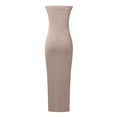 thumbnail image 5 of Vestido largo sin tirantes para mujer: elegante vestido de cóctel con abertura lateral, tejido de poliéster, vestido para invitada de boda, tallas S-XXL, contorno de pecho 73-99 cm., 5 of 5