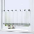thumbnail image 2 of Grommet Top Tailored Tier Half Curtain Window Voile Cafe Curtains Valance - Versatile Size for Choice - #6 57x24 Inch, Grey 6 57x24 Inch Grey, 2 of 6