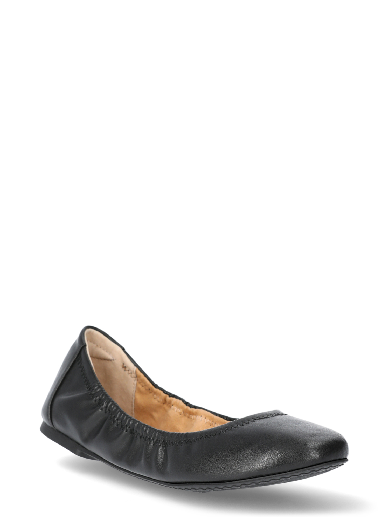 Time and Tru Women's Scrunch Ballet Flats, Wide Width Available