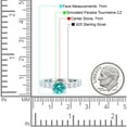 thumbnail image 4 of Art Deco Ring Round Paraiba Tourmaline CZ 925 Sterling Silver Size 7, 4 of 6