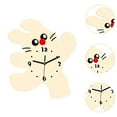 thumbnail image 6 of deevoka Cartoon Cat Shaped Wall Clock Decor Hanging Clock for Hotel Dining Room Gift Beige, 6 of 9
