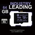 thumbnail image 3 of Amplim Micro SD Card 64GB | MicroSD Memory Plus Adapter | A1 MicroSDXC U3 Class 10 V30 UHS-I for Nintendo, GoPro Hero, Surface, Phone, Camera Cam, Tablet | Purple, 3 of 6