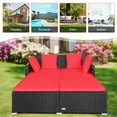 thumbnail image 6 of Patiojoy Patio Rattan Daybed with 4 Pillows Cushioned Sofa for Outdoor Red, 6 of 10