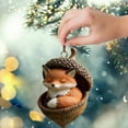thumbnail image 3 of Lilixerw Sleeping Forest Animal Ornaments,Woodland Fox Christmas Hanging Decorations,4 Inch Christmas Tree Decor,Forest Theme Holiday Party Decoration, 3 of 3