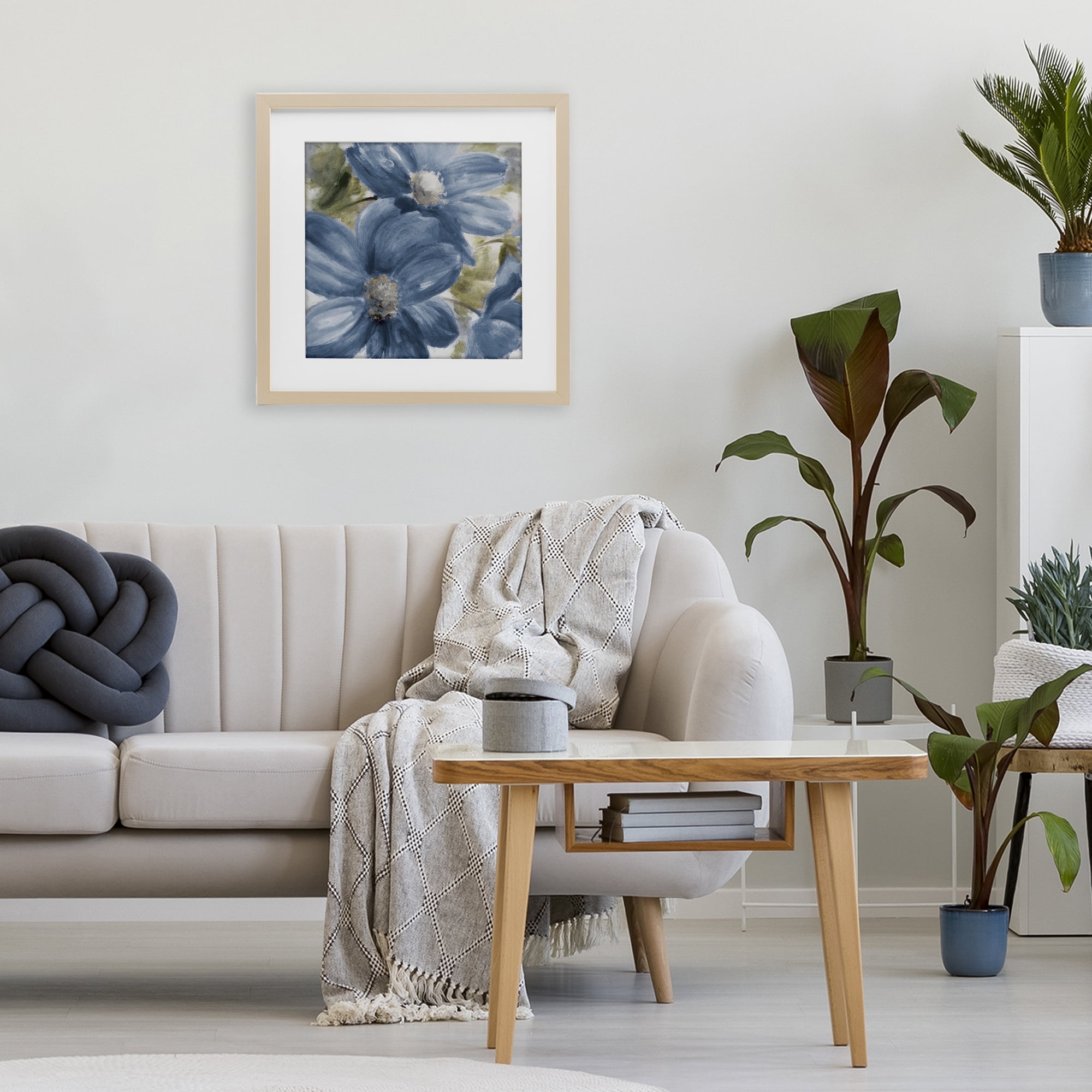 Stupell Industries Walk In Beauty Blue Flowers Birch Framed Print Under Glass, design by Lanie Loreth
