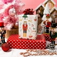 thumbnail image 4 of Christmas Reversible Wrapping Paper Roll - Gift Wrap with Nutcracker, Tree & Polka Dot for Christmas, New Year Celebration, Holiday, Party - Mini Roll - 17 Inch x 33 Feet, 4 of 14