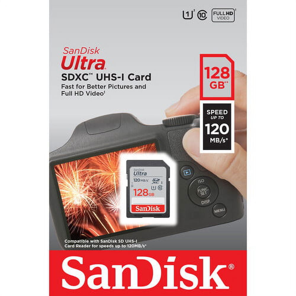 SanDisk 128GB Ultra microSDXC UHS-I/Class 10 Memory Card with Adapter,  Speed Up to 80MB/s (SDSQUNC-128G-GN6MA) 