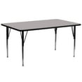 thumbnail image 1 of 30''W x 72''L Rectangular Grey HP Laminate Activity Table - Standard Height Adjustable Legs, 1 of 4