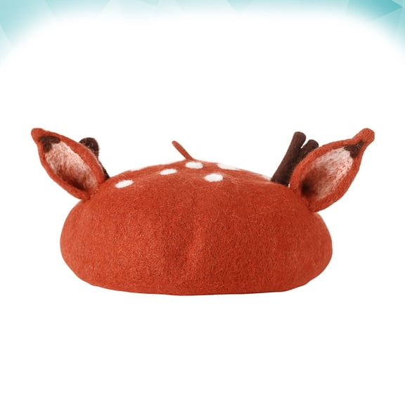 Soimiss 1Pcs Brown Reindeer Antlers Hat Women Warm Elegant Style for Regular Day