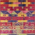 thumbnail image 1 of Ahgly Company Machine Washable Indoor Square Industrial Modern Crimson Red Area Rugs, 5' Square, 1 of 1