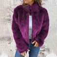 thumbnail image 2 of Jacket Women Zip Up Jacket Casual Open Front Cardigan Fuzzy Fleece Jacket Crop Winter Coat Warm Jacket, 2 of 5