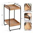 thumbnail image 3 of Kate and Laurel Nicco Modern Transitional 2-Tier Side Table, 16 x 13 x 26, Natural Wood and Black, Tiered Rectangle End Table for Storage and Display in Living Room Home Decor, 3 of 8