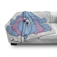 thumbnail image 3 of Cartoon Soft Flannel Fleece Throw Blanket, Baby Kids Children Playroom Girls Boys Art Comic Print, Cozy Plush for Indoor and Outdoor Use, 70" x 90", Blue and Pink, by Ambesonne, 3 of 6
