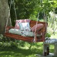 thumbnail image 6 of Zimtown Porch Swing with Cup Holder and Chains,Hanging Chair Outdoor Bench Tree Swing Pine Wood,Heavy Duty 880lbs,Oversized,Carbonized, 6 of 7