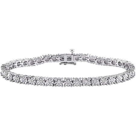 1/4 Carat T.W. Diamond Sterling Silver Tennis Bracelet, 7