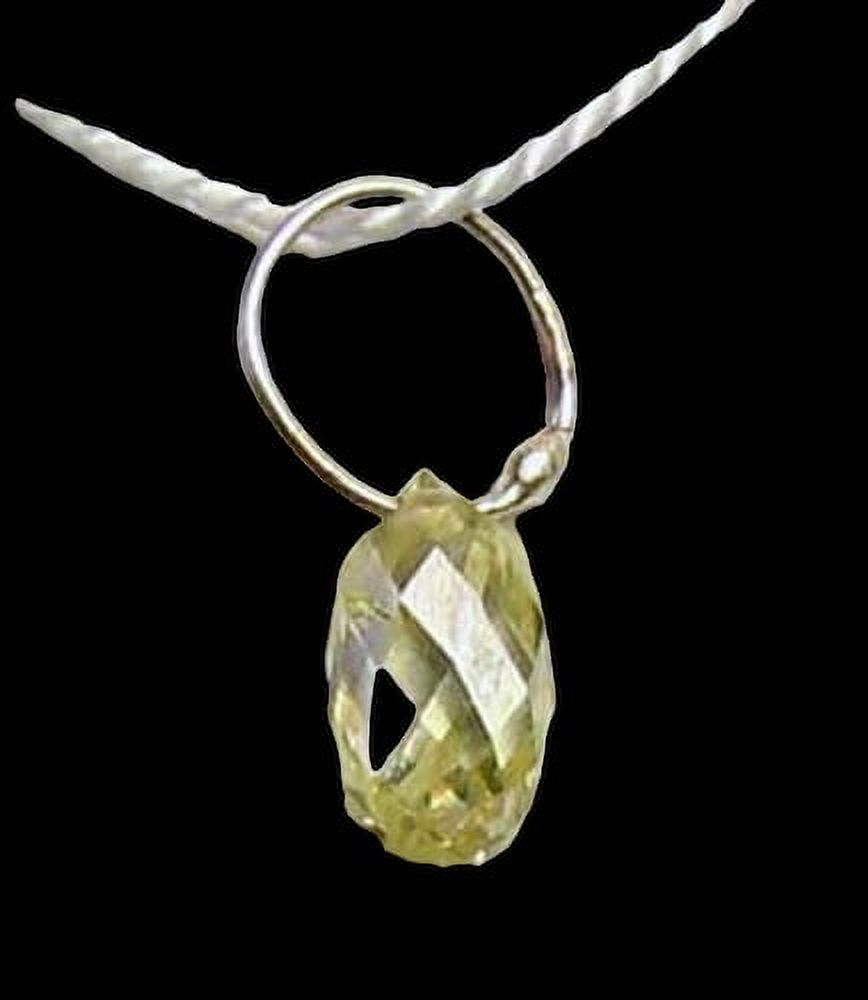 0.27cts Natural Canary Diamond & 18K Gold Pendant | 4x2.5x2.25mm | - image 2 of 3