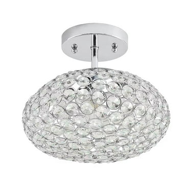 Krystal Ice 9"W 1-Light Semi-Flush Light Fixture by Kichler Chrome Glass Finish
