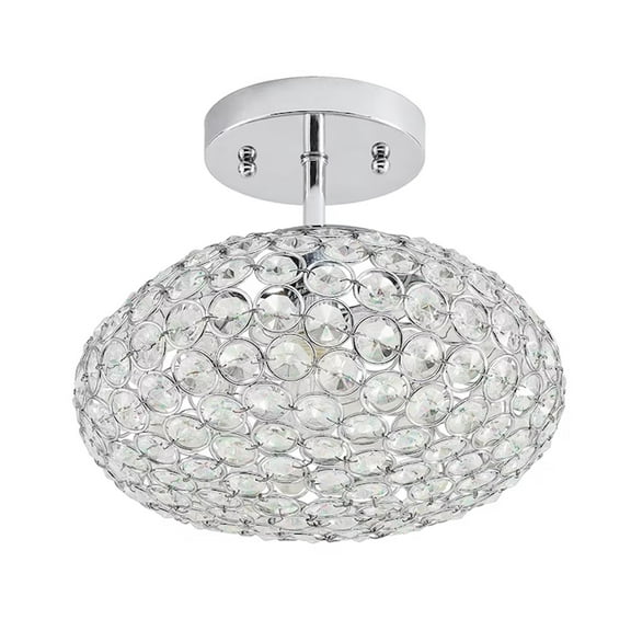 Krystal Ice 9"W 1-Light Semi-Flush Light Fixture by Kichler Chrome Glass Finish