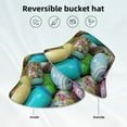 thumbnail image 5 of Disketp Easter Egg1 Print Reflective Bucket Hat Beach Hat Summer Travel Sun Hats Fisherman Cap, 5 of 8