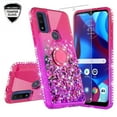 thumbnail image 6 of GW USA Case for Moto G Pure / Moto G Power 2022 Case Ring Kickstand Liquid Quicksand Glitter Cute Phone Case Clear Bling Diamond Shock Protective Cover for Girls Women - Hot Pink/Purple, 6 of 6