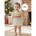 thumbnail image 4 of Miaouyo Infant Baby Girl Christmas Fall Ribbed Romper Dress 0 3 6 9 12 18 Months Santa Claus Round Neck Mesh Bubble Jumpsuit with Headband, 4 of 9