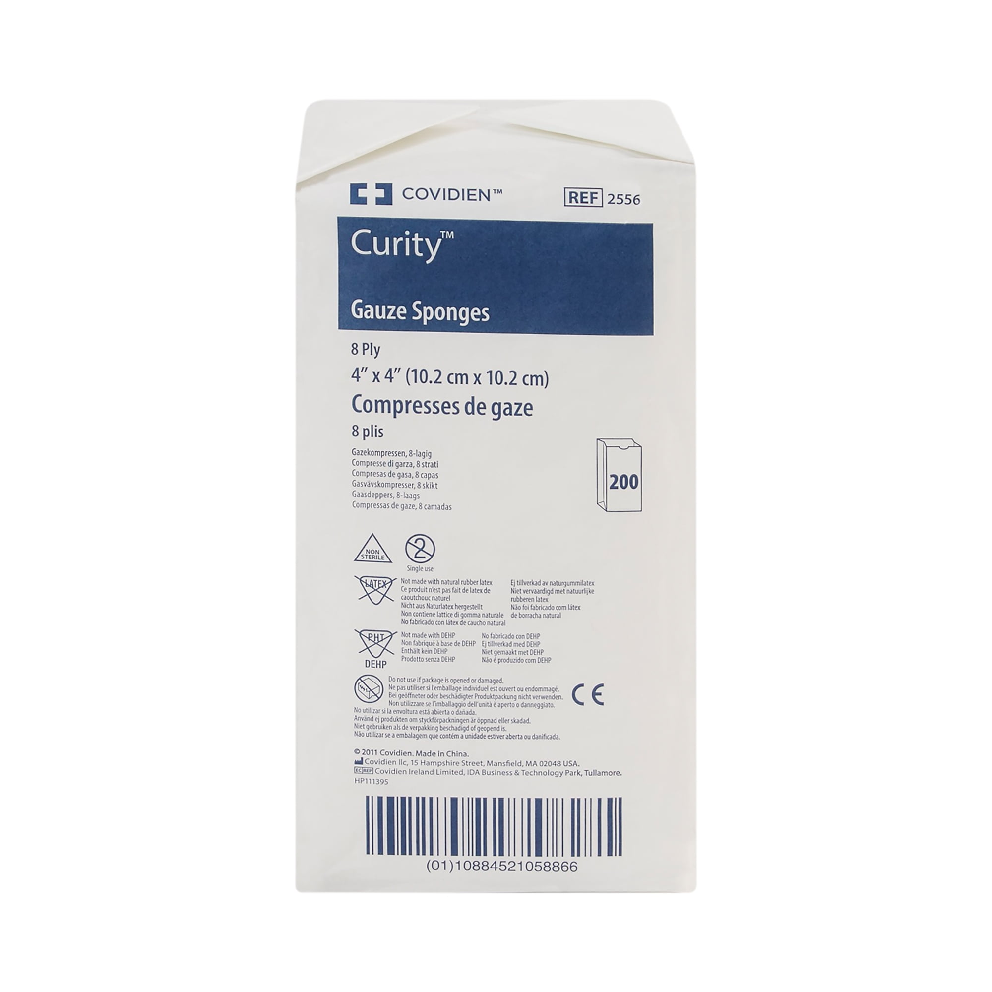 Curity Gauze Sponge, Non-Sterile, 8-Ply USP Type VII Gauze Sponge, 4 in x 4 in, 200 per Pack, 20 Packs, 4000 Total