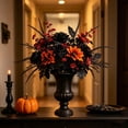thumbnail image 5 of Gothic Halloween Artificial Bouquet 12.2In, Faux Rose Sunflower Dahlia Dark Floral Arrangement for Halloween Table & Window Seasonal Decor,Black, 5 of 6