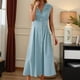 thumbnail image 2 of Vestido informal para mujer: largo con botones, cuello elegante, cómodo para el verano, lavable a máquina, 2 of 5