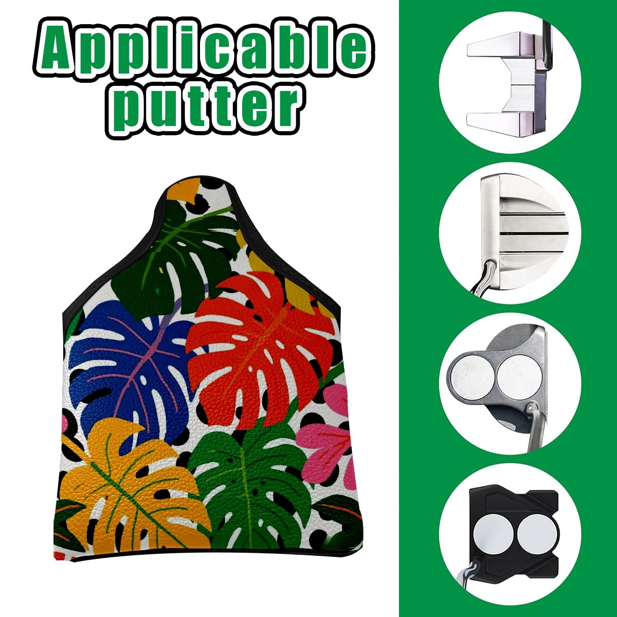 Golf Club Head Cover Waterproof Leather Golf Accessories HeadCovers Set Driver Headcover for Women Men Tropical Fruits